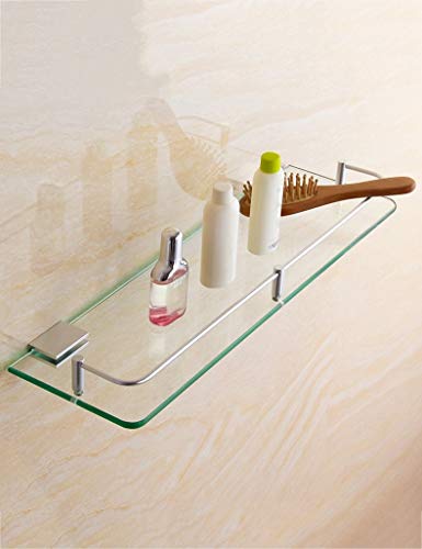 Estante de cosméticos de vidrio cuadrado con hardware de baño resistente 2