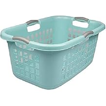 Sterilite Ultra 2 Bushel Plastic Stackable Clothes Laundry Basket Bin, Aqua