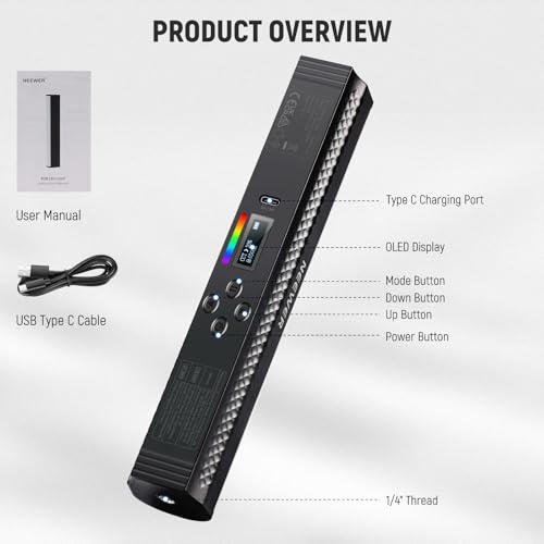 NEEWER TL20C RGB Light Wand Magnetic Handheld Photography Video Light Stick by NEEWER - Used condition - Image 9