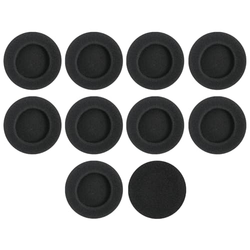 10X Mousse Coussinets Oreillettes, Coussinets en Mousse pour Écouteurs, Ø60mm Noir, Remplacement Universel, Compatibles avec Casques Logitech H390, H600, H609, H760, G330, K550, Confortables, Durables