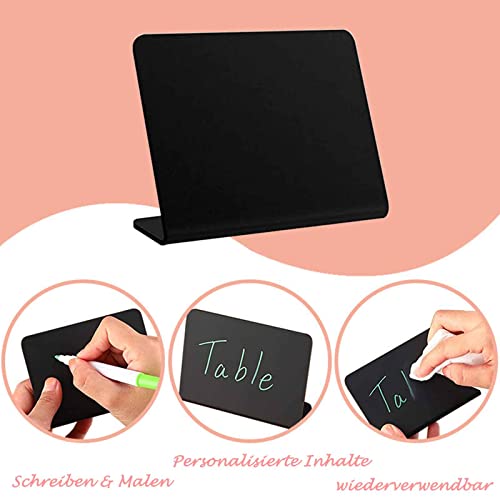 20 Pack Mini Chalkboard Signs Small Chalkboards - Black Plastic Boards Price Tags Stand For Writing Small Boards Erasable Reservation Signs Black Chalkboard Signs #TOP2