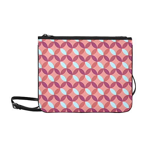 Seamless Geometric Pattern From Circle And Square Pattern Custom High-Grade Nylon Slim Clutch Bag Cross-Body Bag Shoulder Bag #TOP16