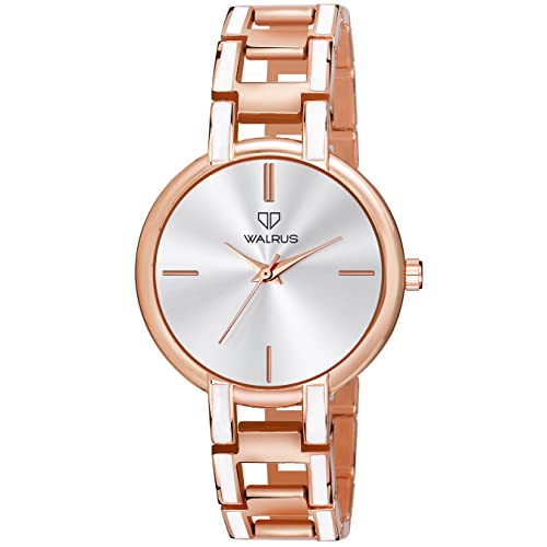Image of Walrus Analog Metal Strap Wrist Watch for Women - Thin Chain Type Women's Watch for Gift