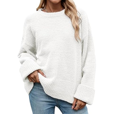 Heekpek Pull Femme Oversize Blanc Cover