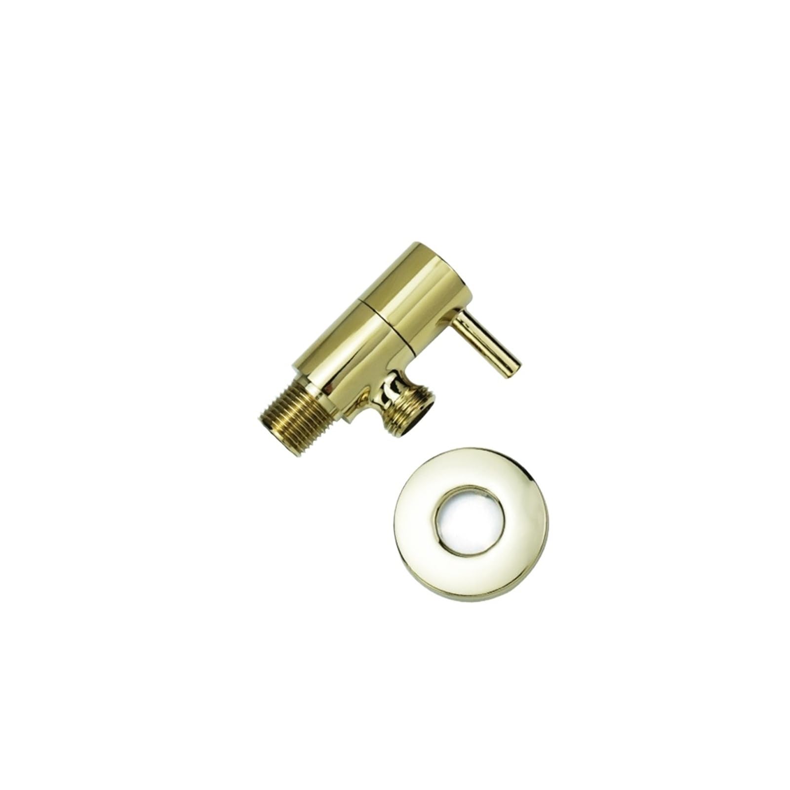 Polished Brass G1/2 Angle Stop Valve Multi Color Single Double Water Shut Off Valve Household Plumbing Fitting for Bathroom Kitchen Toilet(Type R)