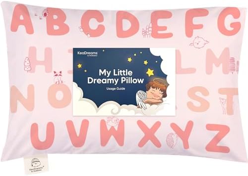 Toddler Pillow with Pillowcase - My Little Dreamy Pillow - Organic Cotton Toddler Pillows for Sleeping, Kids Pillow, Travel Pillows for Sleeping, Mini Pillow, Toddler Bed Pillows (Kea123)