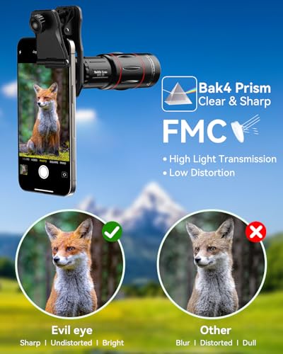 Evil eye 18X Telephoto Lens, Hight Power Telephoto Phone Lens with Tripod, Mobile Cell Lens Attachment for Android & iPhone, Samsung and Most Smartphone