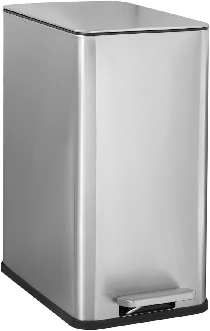 NINESTARS XZD-10-88 Step On Trash Can, Small, Silver