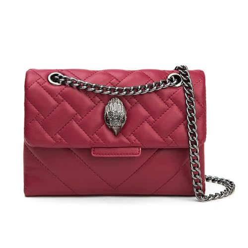 Image of Rejolly Rainbow Stripe Crossbody Shoulder Bag for Women Color Blocking PU Leather Colourful Purse with Chain Strap | PU Leather, with Chain Strap