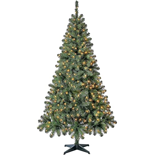 Green 6.5ft Christmas Pine Tree Prelighted Christmas Tree for Party Decoration 300 Clear Incandescent Mini Lights Green 6.5ft Christmas Pine Tree Prelighted Christmas Tree for Party Decoration 300 Clear Incandescent Mini Lights