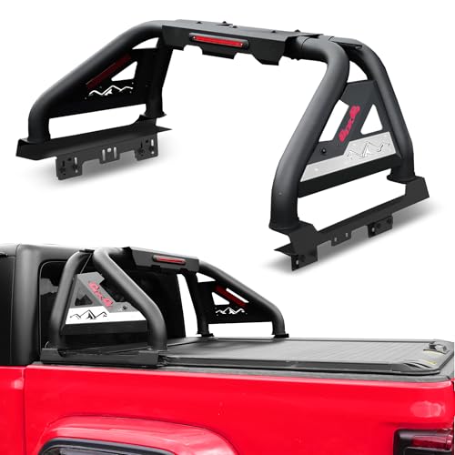 Image of MONOKING Roll Bar for Full Size Truck with Brake Light, Adjustable Chase Rack Sports Bar for 2007-2026 F150 F250 F350 Raptor Lightning Silverado /GMC Sierra /Ram 1500 2500 3500 Tundra Titan Pickup