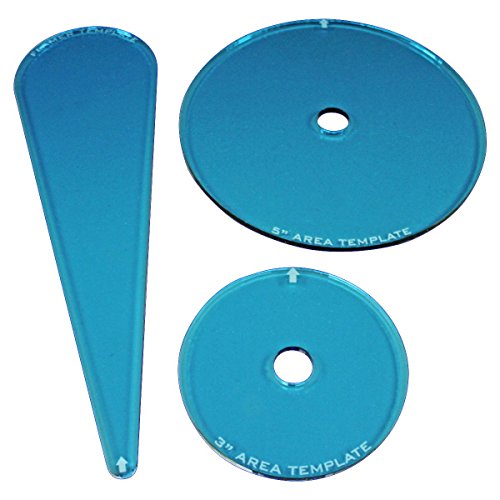 LITKO Template Set | Compatible with Warhammer 40,000, Shadow War: Armageddon | 3-Piece Acrylic Blast & Flamer Template Kit (Fluorescent Blue)