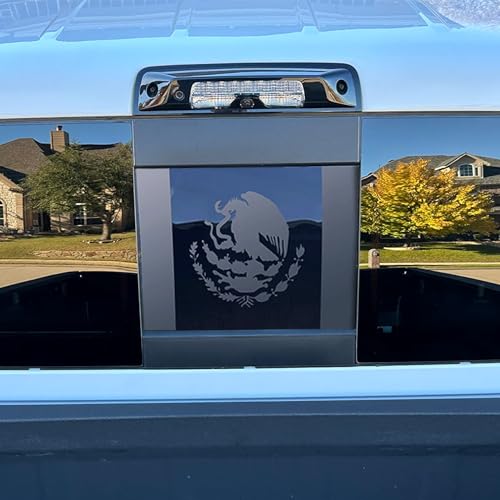 Generic Rear Middle WIndow mexican Flag Decal Sticker Matte Black mexican Flag Decal for Truck Sliding Window