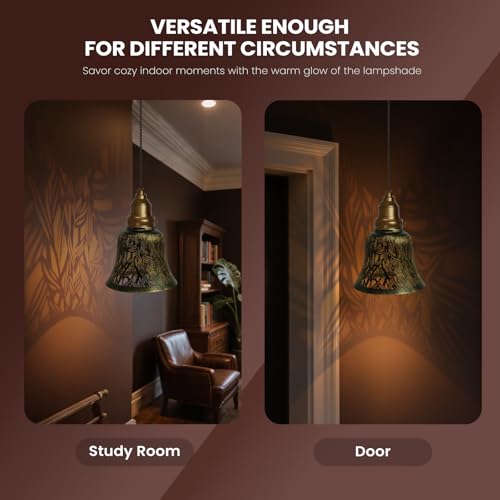 Image of Lampshade, ALUCSET Ceiling Fan Light Covers Set of 4, Metal Replacement Light Globe Shades for Pendant Fixtures, Chandeliers, Wall Sconces, Table Lamps, 2-1 /8 inch Fitter Size, 5-1 /8 inch high x 6 inch Diameter