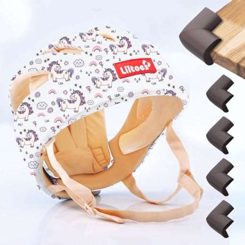 Image of Baby Safety Products Combo | LILTOES Baby Head Protector + Edge Guard for Safety of Kids 6M to 3 Years | Baby Safety Helmet with Corner Guard Protection (Unicorn+Corner)