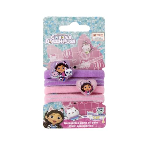 My sweety pop | Lot de 4 Accessoires Cheveux Gabby et la Maison Magique | Chouchous et Élastiques Rose et Violet | Coiffure Fille Anti-Casse | Cadeau...