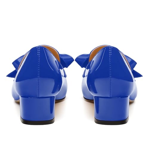 Image of Womens Loafer with Heel, Comfortable Chunky Heels for Women, Loafers Shoes with Bowknot Womens Bunion Dress Shoes