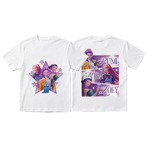 Little Girls Demon Tshirt Movie Group Shot Hunter T-Shirt for Girls Gifts (White 3-4t)