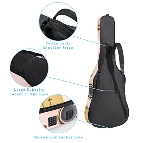 Étui de protection pour guitare acoustique classique et acoustique – Motif géométrique – Rembourré, Multicolore 05, 42… - Les Beatles, Paul McCartney, John Lennon, RIngo Starr, George Harrison Étui de protection pour guitare acoustique classique et acoustique - Motif géométrique - Rembourré, Multicolore 05, 42… – Image 4
