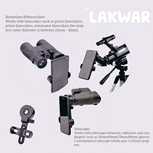 LAKWAR Telescope Photo Adapters - Photography Accessories for Telescope Binocular Monocular - Thumbnail 2