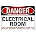 Danger Electrical Room Unauthorized Personnel Keep Out Sign, 10x14 Inches, Rust Free .040 Aluminum, Fade Resistant, Made in USA by My Sign Center