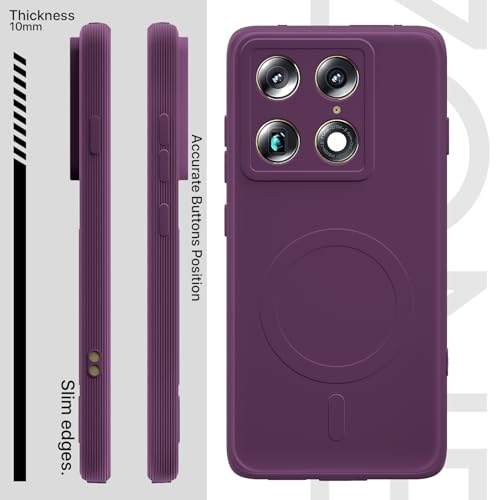 Image of Outlouders Back Cover for Motorola Moto Signature 5G Soft Matte Silicone Cover with Slim Fit | Mag-Safe Logo (Not Mag-Safe Compatible) | Shockproof | Camera Protection Bumper Case (Purple)