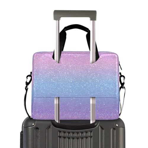 Bolsa de transporte para portátil con correa acolchada y bolsillo con cremallera brillante 4