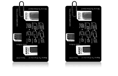 2 Packs Nano SIM Card Holder Case with SIM Card Adapter Set & iPhone Pin Needle, Slim Credit Card Size for Wallet, Storage case for Quality Sim Converter Set for Standard Nano Micro sim Card
