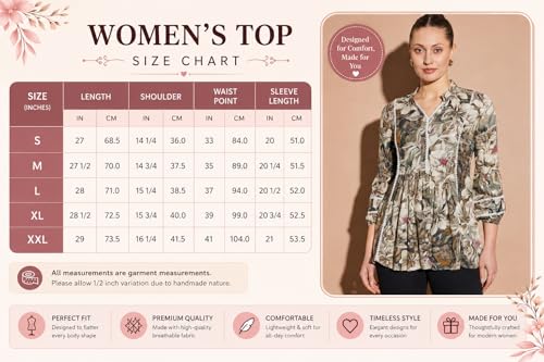 Image of Amazon Brand - INKAST Women Floral Regular Fit Tops | Blouse | Elasticated Cuffs | Shirt