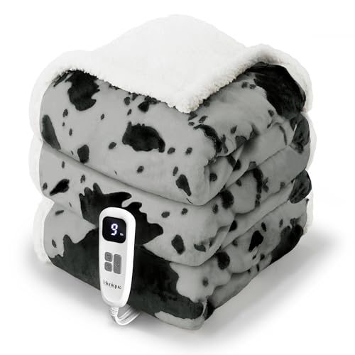 Image of Heated Blanket Twin Blanket - Fast Heating Electric Blanket, Soft Flannel Heated Throw with 4 Time Settings,10 Heating Settings, Warm Gifts for Women & Mom & Grandma