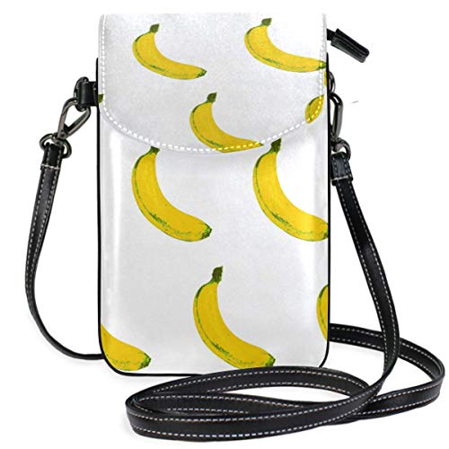 Preisvergleich Produktbild Bananenmuster Handy Geldbörse Brieftasche für Frauen Mädchen Kleine Umhängetasche-DAJ
