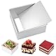 Quadratische Backform, 8 Zoll Kuchenform Eckig, Kuchenform mit Antihaftbeschichtung und Losem Boden, 21,5 cm Aluminium Backformen Quadratische für Kuchen, Toast, Ofenbacken
