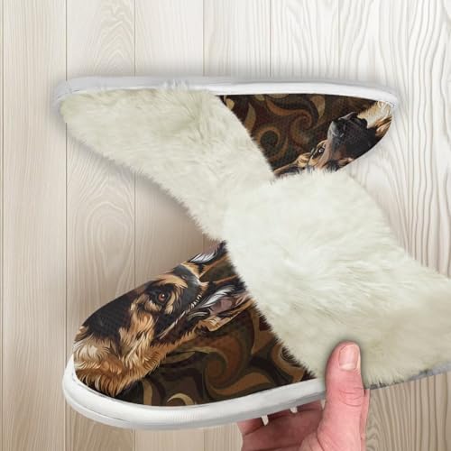 Binienty Women's Men's Plush House Slipper Arch Support Winter Memory Foam Slippers Anti Skid Outsole2