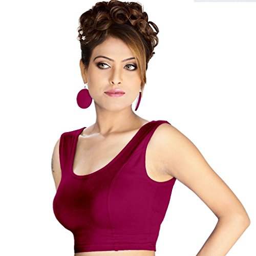 Image of Abhi Readymade Saree Blouse for Women- Sleeveless, Round Neck, Regular-fit, Stretchable, Pull-on Style Blouse