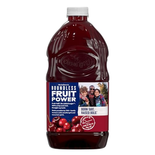 Image of Ocean Spray 100% Juice Cranberry Cherry Juice Blend, 64 Fl Oz Bottle (Pack of 8)