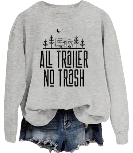 Sweat-shirt All Trash No Trailer, gris, S