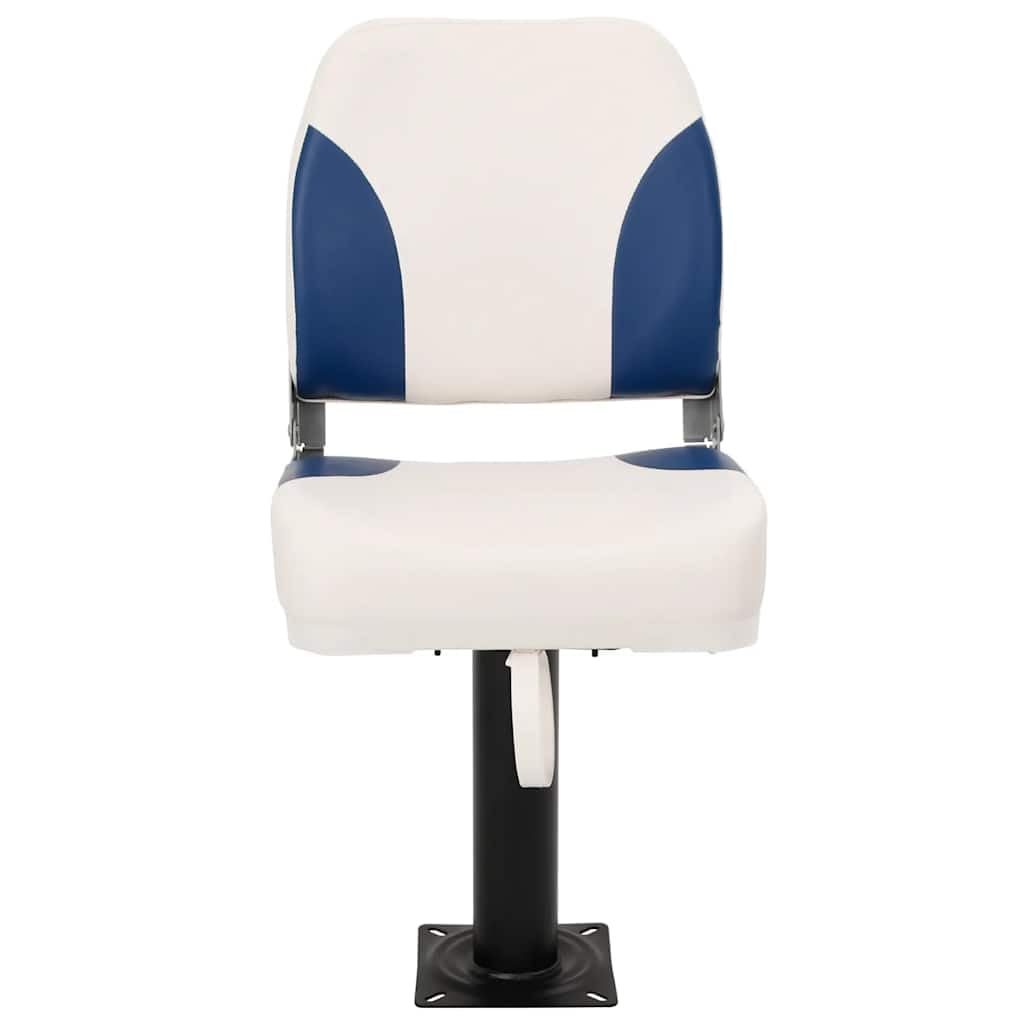 Set Sedile per Barca Pieghevole 2pz Blu e Bianco 41x36x48 cm,Set Sedile Barca,Parti e Accessori Imbarcazioni,Parti Barche a Vela-3284285
