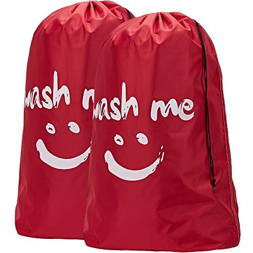 HOMEST 2 Pack XL Wash Me Travel Laundry Bag, Machine Washable Dirty Clothes