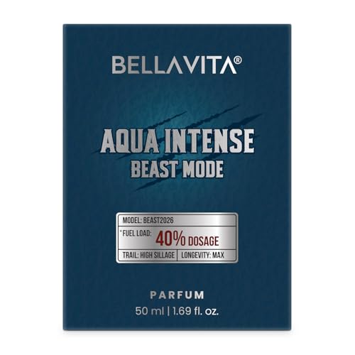 Image of BELLAVITA Aqua Intense 50ml Parfum | Beast Mode | Perfume for Man | 40% Oil Concentration | Citrus & Woody Scent | Premium Perfume for Men