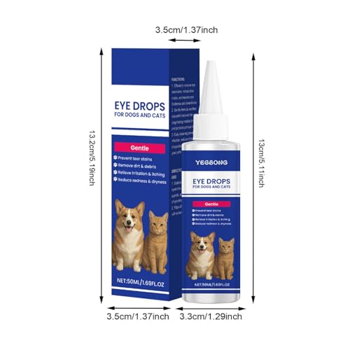 Augentropfen für Hunde und Katzen,Hundeaugentropfen,lindern Augenreizungen und Allergien, helfen bei trockenen Augen und Bindehautentzündungen, Hundetränenfleckenreiniger