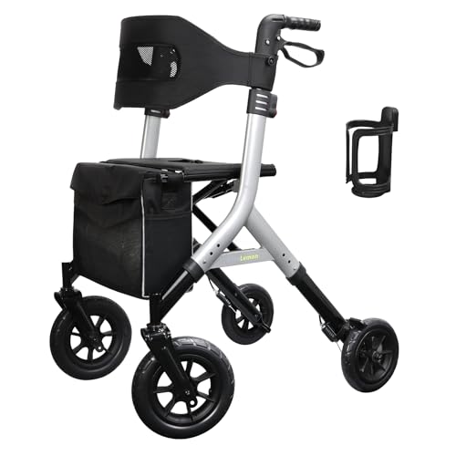 Walkers for Seniors, All Terrain Rollator Walker with Seat 350