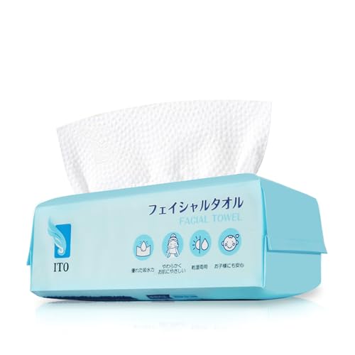 Image of ITO Face Towels, Ultra-Soft & Extra Thick Cleansing Towels for Sensitive, Dry & Oily Skin, Facial Tissue, Makeup Remover Disposable Towels (60 Count (Pack of 1))