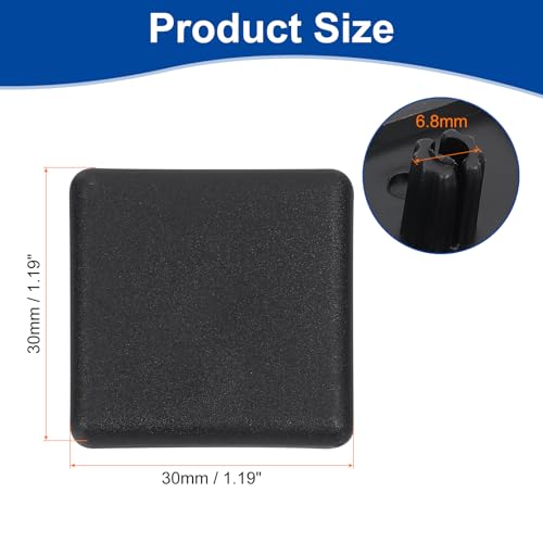 Image of uxcell 30Pcs Extruded End Cap Nylon, 30x30mm T-Slot Aluminum Profile 3030 European Standard End Cap Extrusion Plug for Trolley, Fish Tank Rack, Storage Rack, Black