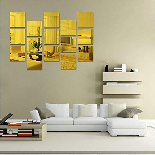 15 pezzi 15 cm Specchio Adesivi per Parete