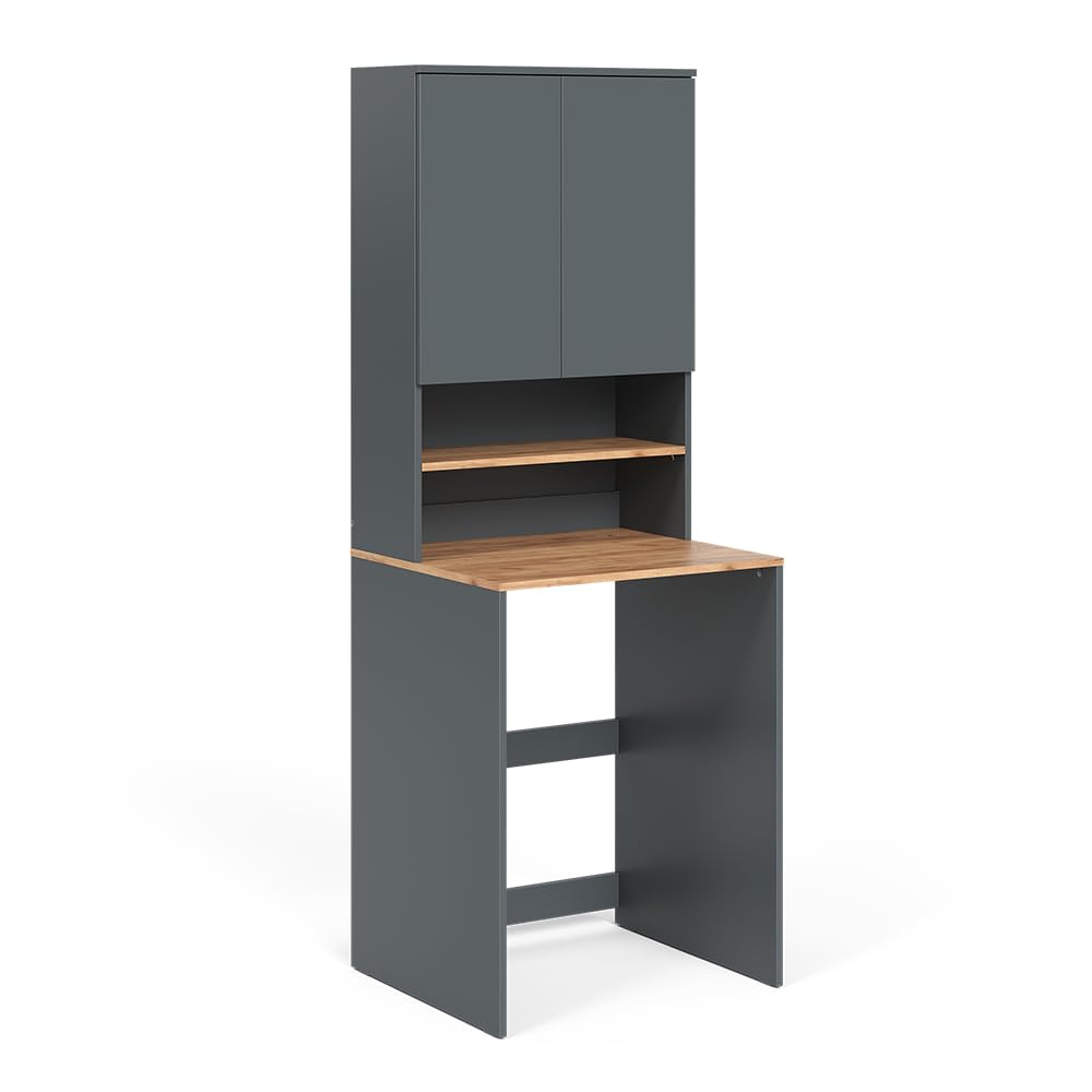Vicco Armoire Machine à Laver Viktor, Anthracite/​chêne doré, 68x88.2cm 2 pièces avec étagère, Convient pour Le Rangement de lessive et de Serviettes