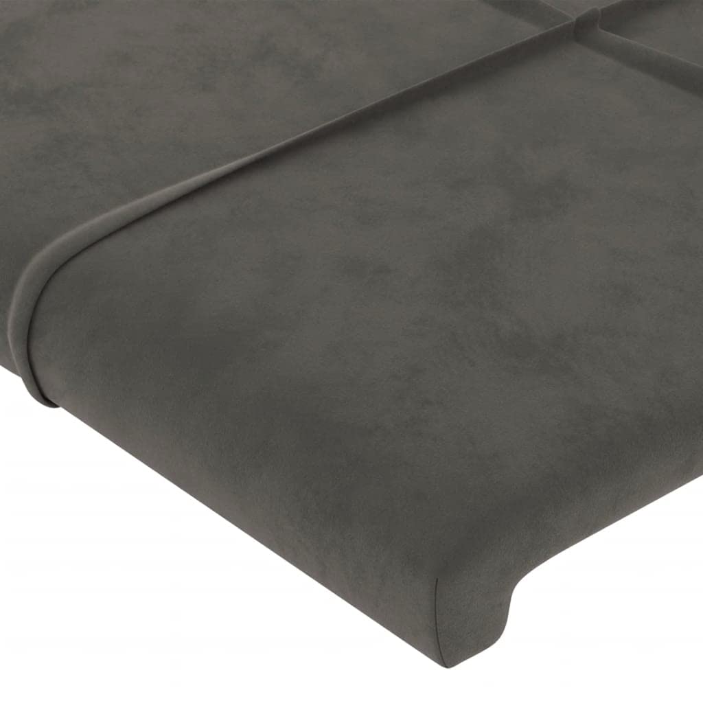 vidaXL Estructura Cama con Cabecero Matrimonial Somier Tapizado Dormitorio Habitación Muebles Cuarto Descanso Terciopelo Gris Oscuro 180x200 cm