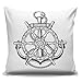 Fundas De Cojín Timón Náutico Funda De Almohada para Cojín Primavera Funda De Almohada para Sofá, Sala, Sala De, 45X45Cm