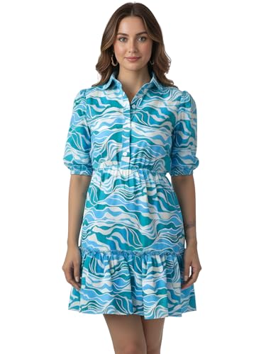 Image of Leriya Fashion Mini Dress for Women | One Piece Dresses for Womens |Mini Dresses Rayon for Women Stylish |Summer Casual Outfit Events, Date & Evening Look |Tunic Shirts for Women