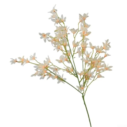 Oncidium - Rama artificial de orquídea para centros de mesa de boda y decoración de sala de estar, flor de seda (profunda)