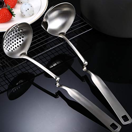 Hemoton Concha de sopa separador de óleo, cabo ergonômico, removedor de gordura, colher de filtro de